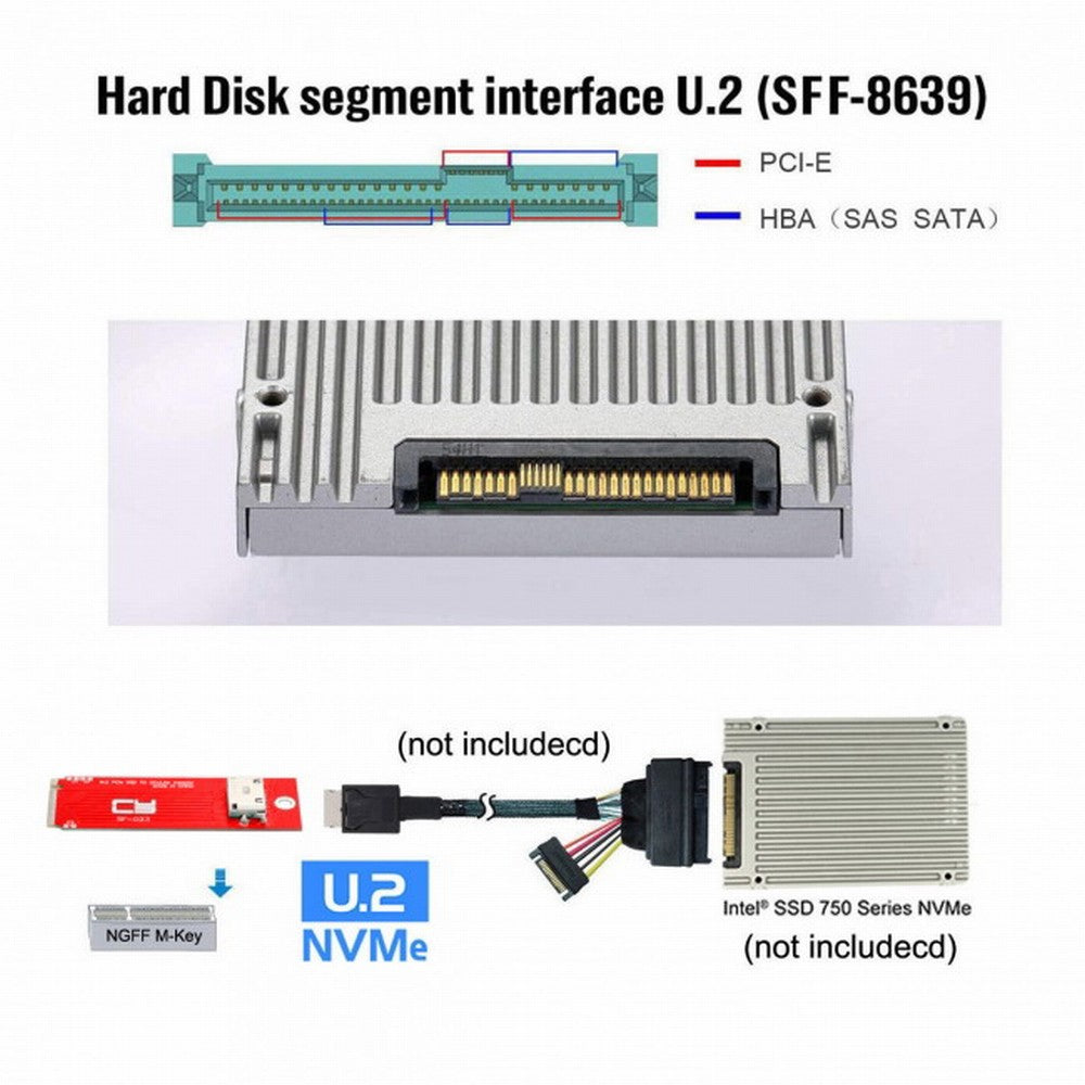 Chenyang PCI-E 3.0 M.2 M-key to Oculink SFF-8612 SFF-8611 Host Adapter for PCIe Nvme SSD 2260 2280 SF-023-2280MM