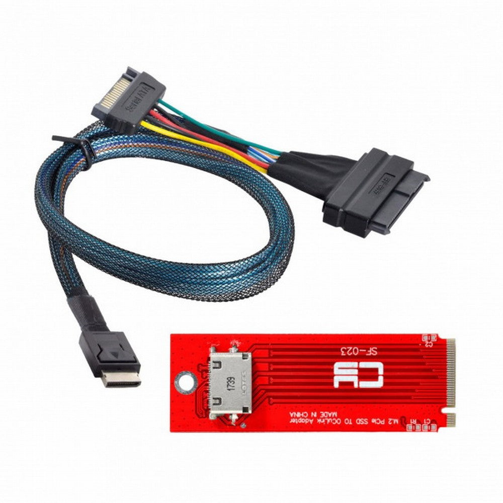 Chenyang U.2 SFF-8639 Cable PCI-E 3.0 M.2 M-key to Oculink SFF-8612 SFF-8611 Host Adapter for PCIe Nvme SSD 2260 SF-017+023