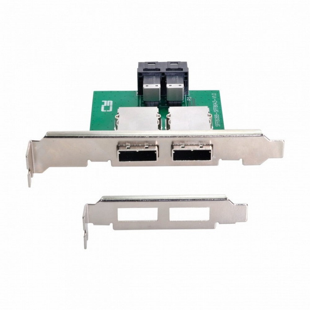 Chenyang Dual Ports Mini SAS SFF-8088 To Internal SAS HD SFF-8643 PCBA Female Adapter With Low Profile Bracket SF-030