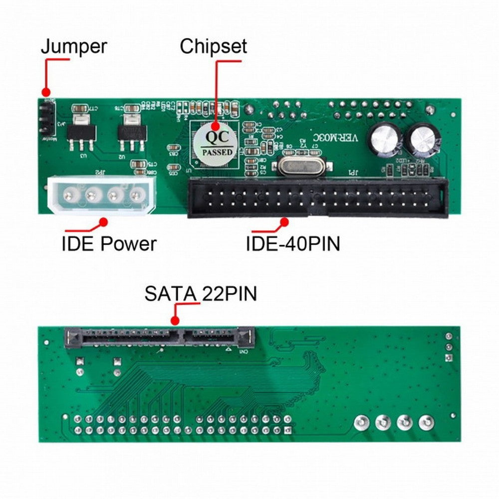 Chenyang SATA Disk to IDE/PATA 40Pin Motherboard Converter Adapter PCBA for Desktop 2.5 3.5" Hard Disk Drive EP-014