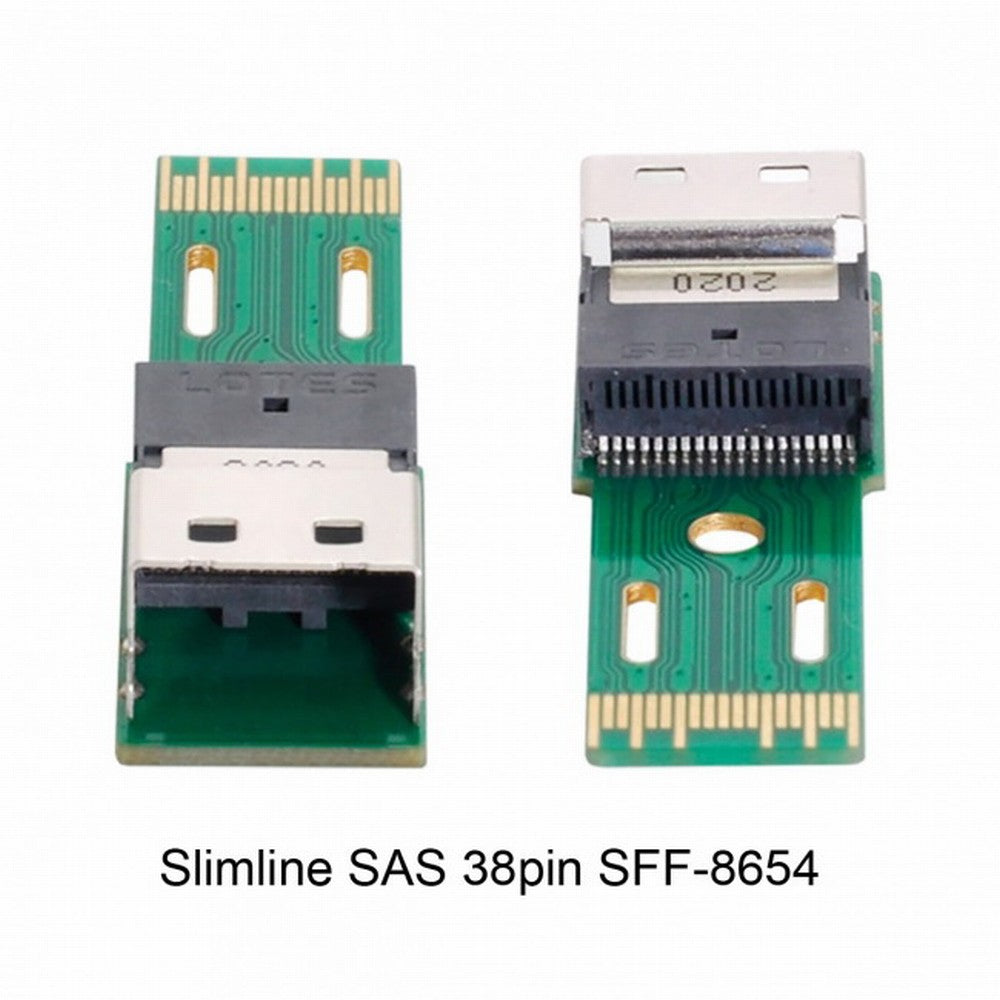 Chenyang PCI-E Slimline SAS 4.0 SFF-8654 4i 38pin to SFF-8654 38pin Male to Female Extender Adapter Test Tools SF-003