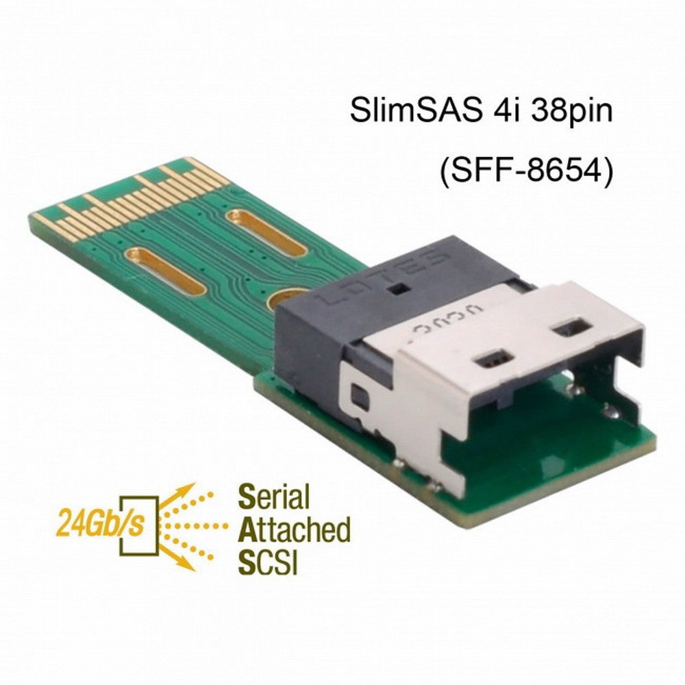 Chenyang PCI-E Slimline SAS 4.0 SFF-8654 4i 38pin to SFF-8654 38pin Male to Female Extender Adapter Test Tools SF-003