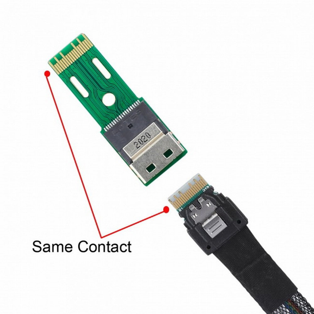 Chenyang PCI-E Slimline SAS 4.0 SFF-8654 4i 38pin to SFF-8654 38pin Male to Female Extender Adapter Test Tools SF-003