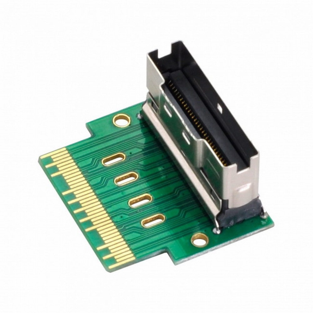 Chenyang PCI-E Slimline SAS 4.0 SFF-8654 8i 74pin to SFF-8654 74pin Male to Female Extender Adapter Angled Test Tools SF-007