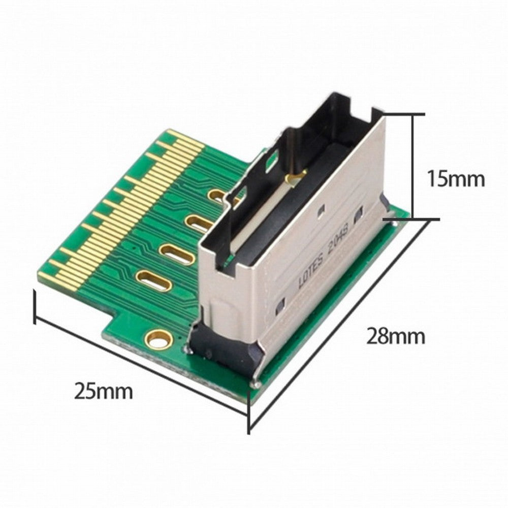 Chenyang PCI-E Slimline SAS 4.0 SFF-8654 8i 74pin to SFF-8654 74pin Male to Female Extender Adapter Angled Test Tools SF-007