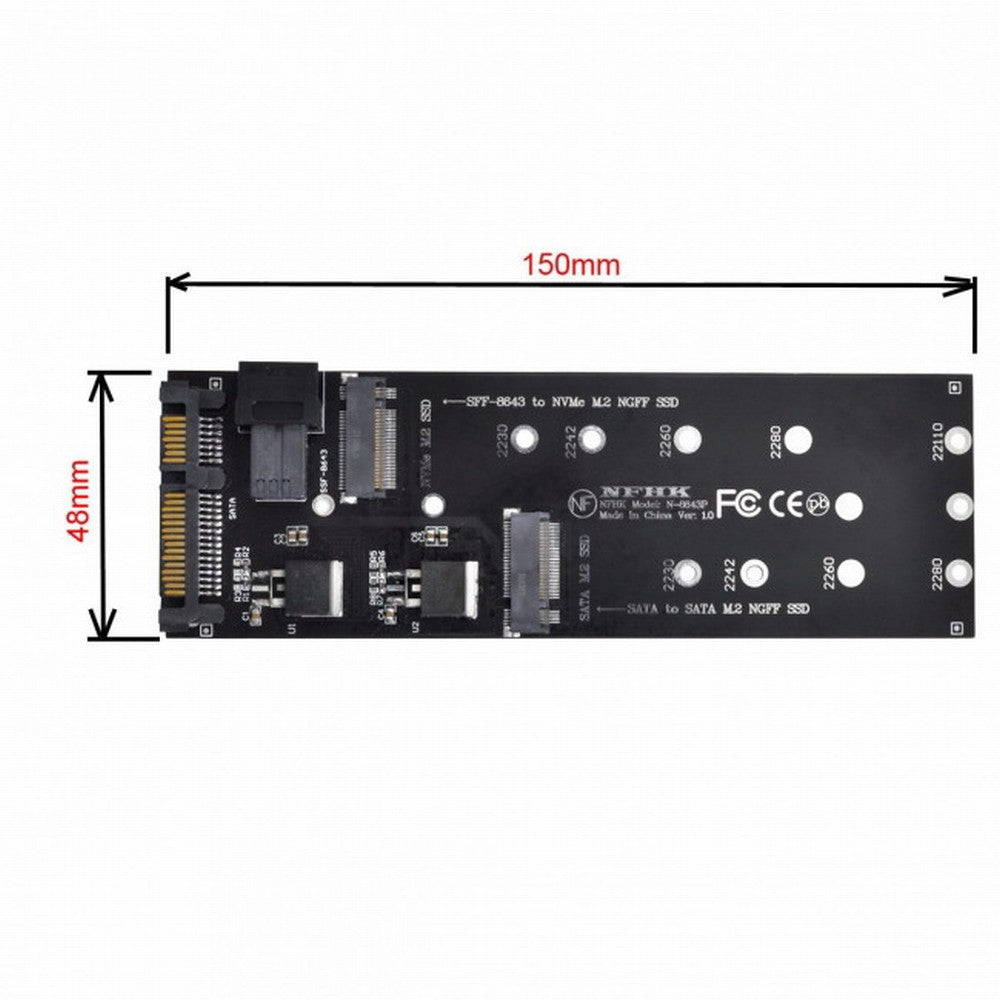 Chenyang SFF-8643 to U2 Kit NGFF M-Key to HD Mini SAS NVME PCIe SSD SATA Adapter for Motherboard SF-033