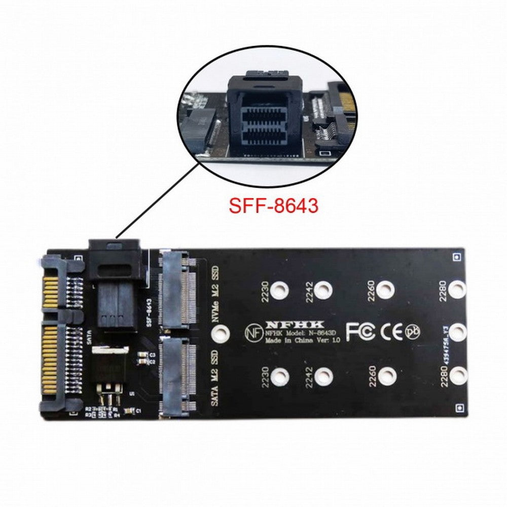 Chenyang SFF-8643 to U2 Kit NGFF M-Key to HD Mini SAS NVME PCIe SSD SATA Adapter for Motherboard SF-033