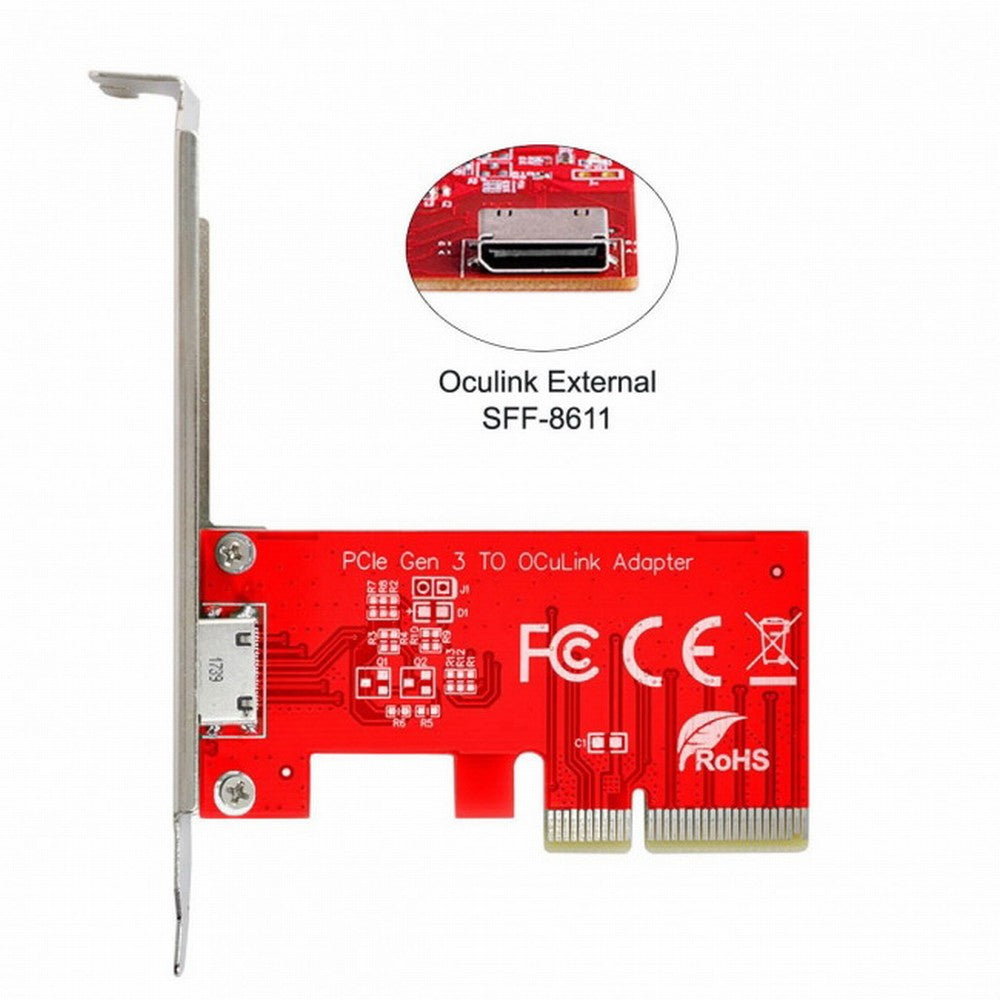 Chenyang PCI-E 3.0 Express 4.0 x4 to Oculink External SFF-8612 SFF-8611 Host Adapter for PCIe SSD with Bracket SF-032