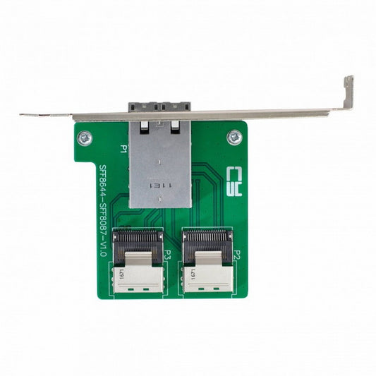 Chenyang Dual Ports Mini SAS HD SFF-8644 To Internal Mini SAS SFF-8087 PCBA Female Adapter With Low Profile Bracket SF-019