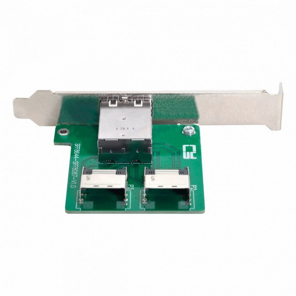 Chenyang Dual Ports Mini SAS HD SFF-8644 To Internal Mini SAS SFF-8087 PCBA Female Adapter With Low Profile Bracket SF-019