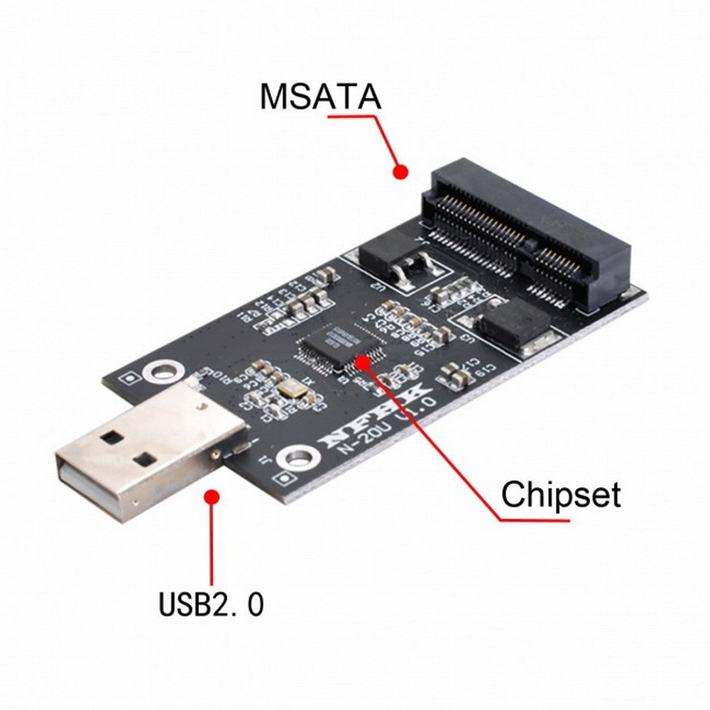 Chenyang Mini PCI-E mSATA to USB 2.0 External SSD PCBA Conveter Adapter Pen Driver Card without Case U2-008