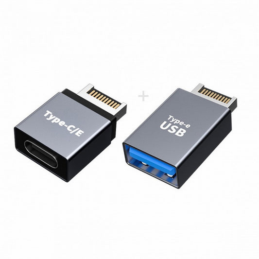 Chenyang 2pcs USB 3.1 Front Panel Header Male Type-E to Type-A Type-C USB-C Motherboard Extension Data Adapter UC-010-AF+UC-010-CF