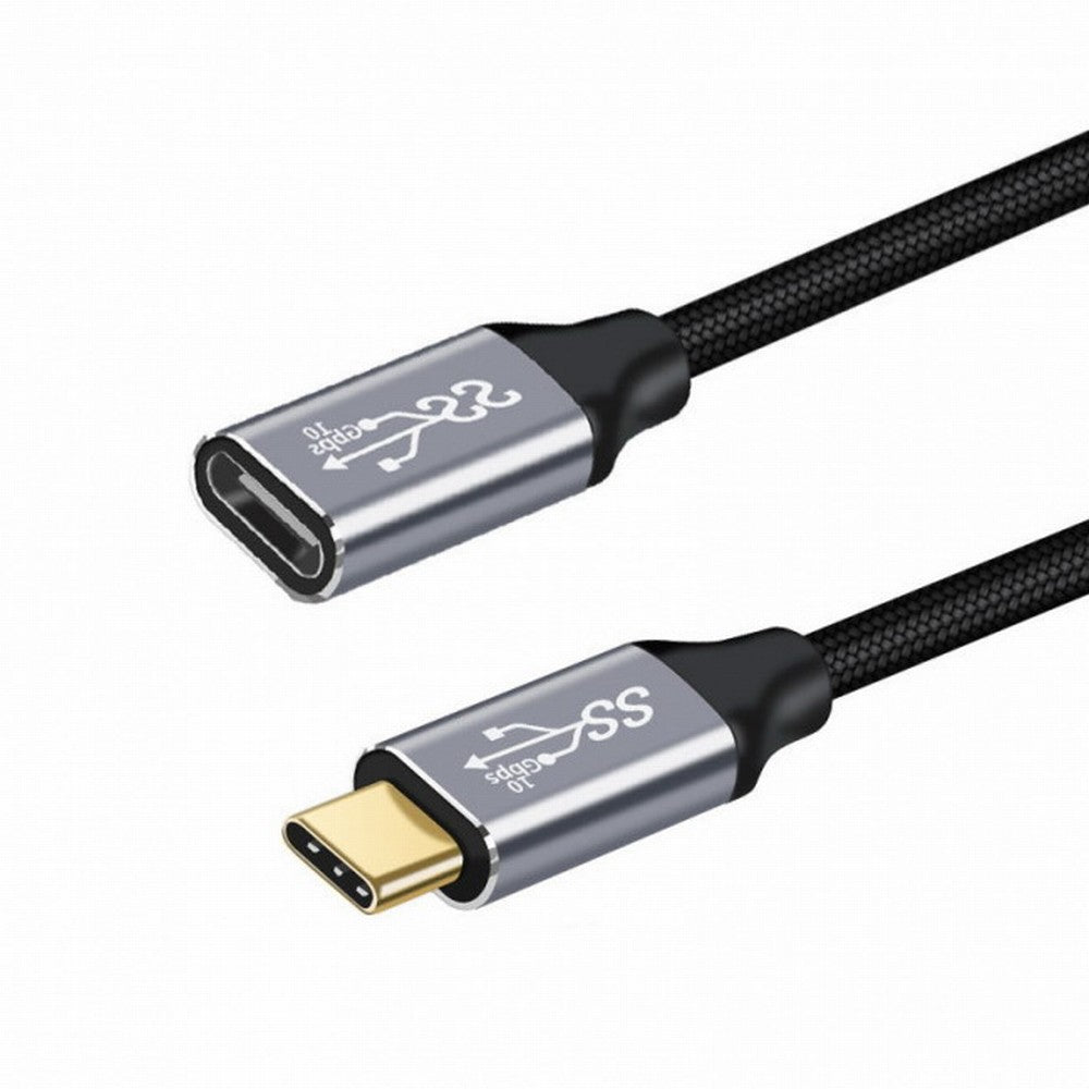 Chenyang USB-C USB 3.1 Type-C Male to Female Extension Data Cable 10Gbps 100W with Sleeve for Laptop Phone CC-UC-058-SL