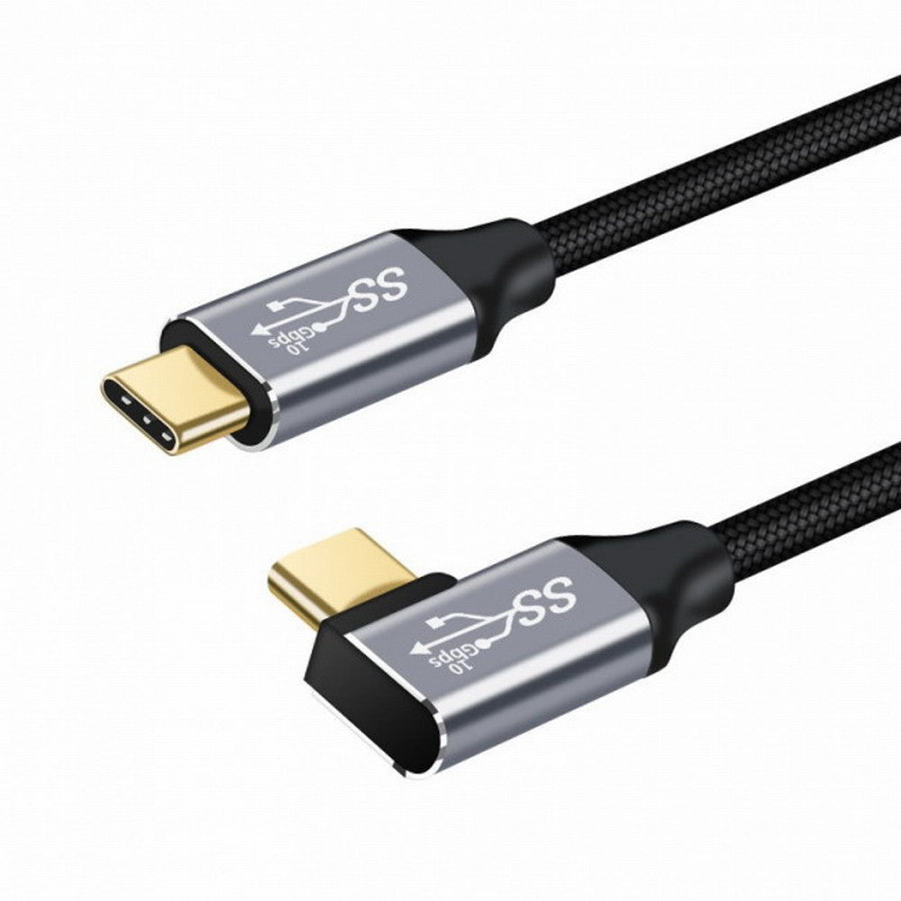 Chenyang 90 Degree Right Angled Type-C USB-C Male to Male USB3.1 10Gbps 100W Data Cable for Laptop Phone CC-UC-064-RI