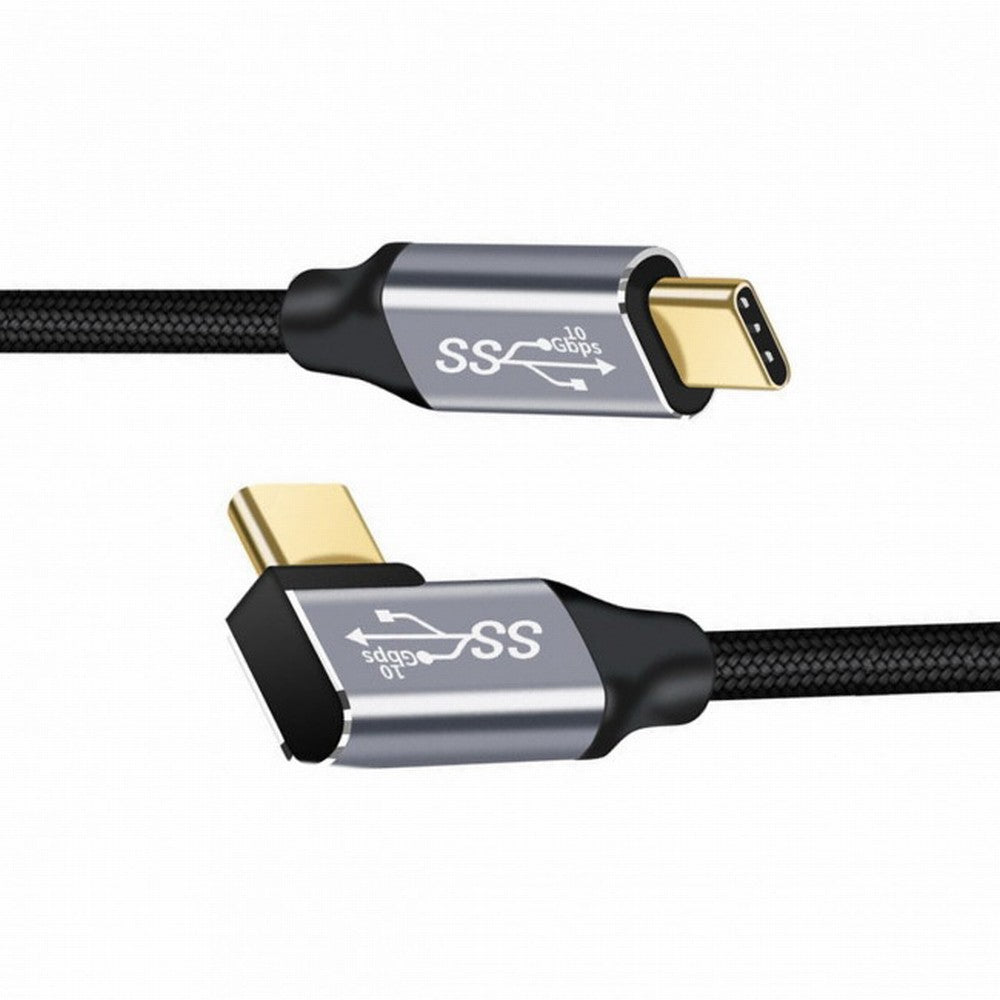 Chenyang 90 Degree Right Angled Type-C USB-C Male to Male USB3.1 10Gbps 100W Data Cable for Laptop Phone CC-UC-064-RI