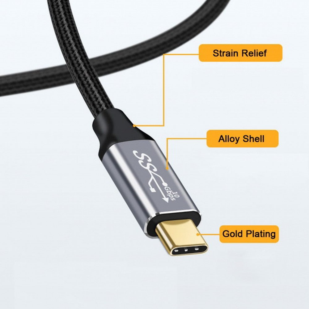 Chenyang 90 Degree Right Angled Type-C USB-C Male to Male USB3.1 10Gbps 100W Data Cable for Laptop Phone CC-UC-064-RI