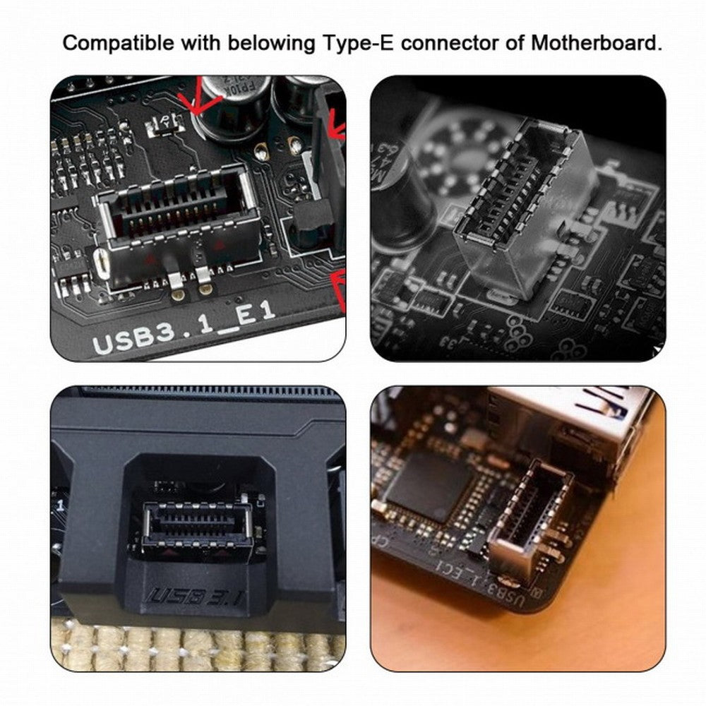 Chenyang 2pcs USB 3.1 Front Panel Header Male Type-E to Type-A Type-C USB-C Motherboard Extension Data Adapter UC-010-AF+UC-010-CF