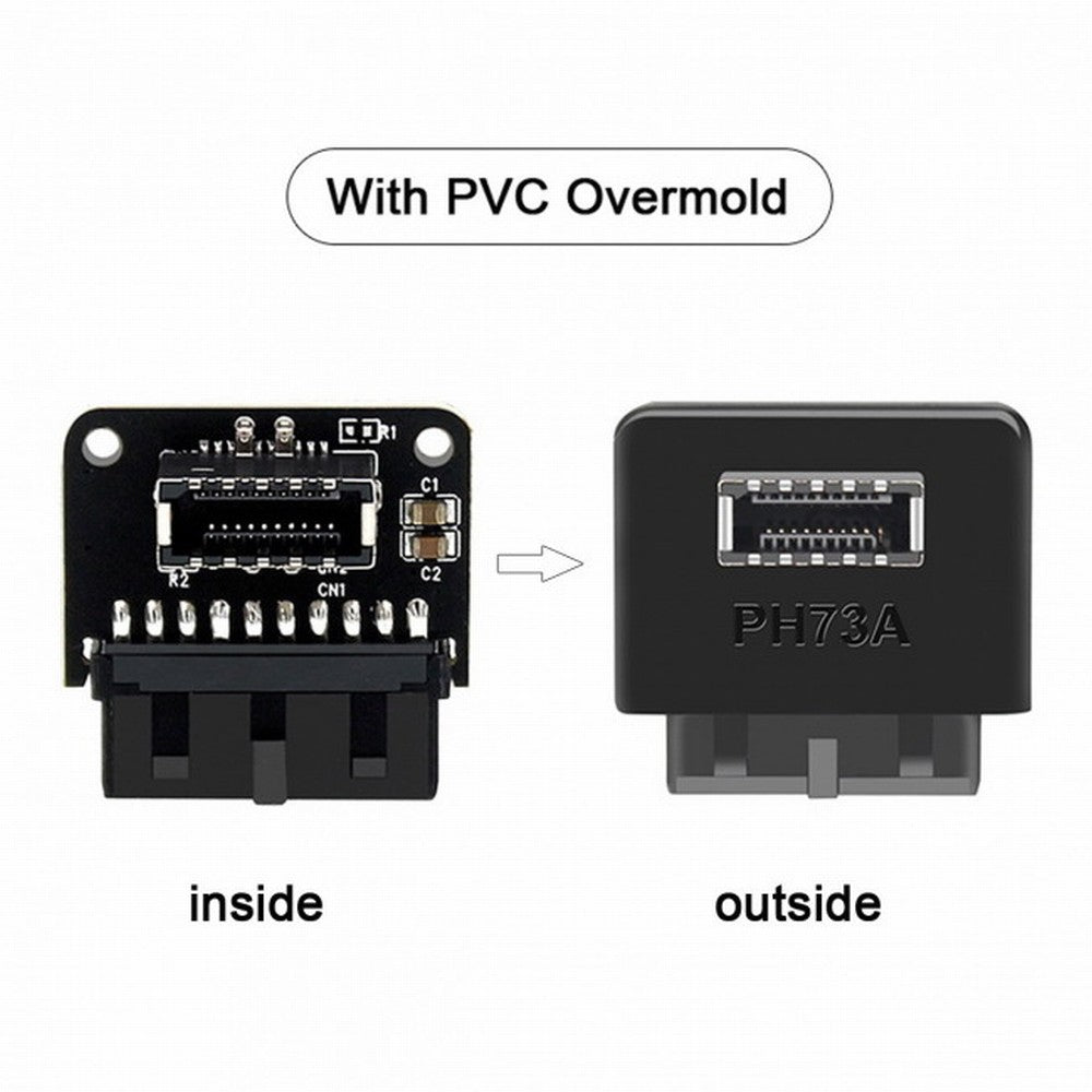 Chenyang 2pcs USB 3.1 Front Panel Socket Key-A Type-E to USB 3.0 20Pin Header Male Extension Adapter for Motherboard UC-032