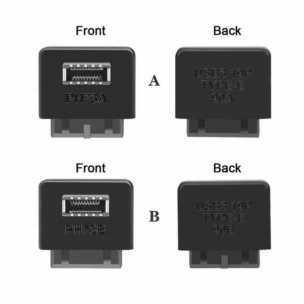 Chenyang 2pcs USB 3.1 Front Panel Socket Key-A Type-E to USB 3.0 20Pin Header Male Extension Adapter for Motherboard UC-032