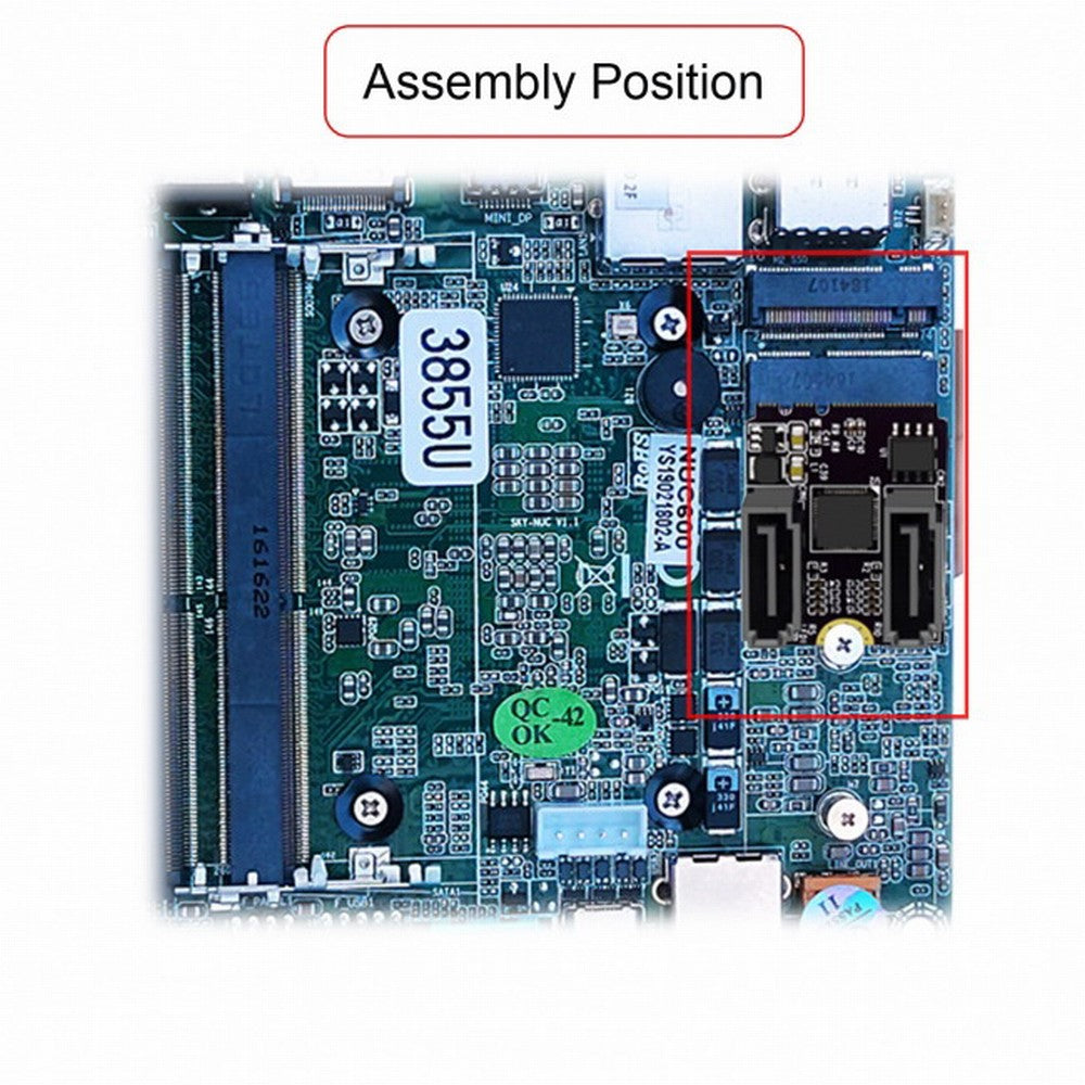 Chenyang NGFF Key A+E PCI Express to SATA 3.0 6Gbps Dual Ports Adapter Converter Hard Drive Extension Card JMB582 2230 SA-034