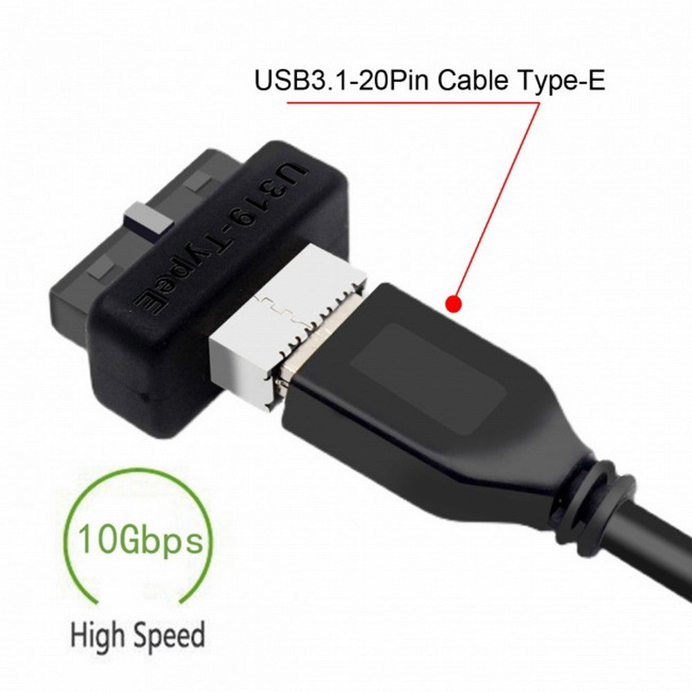 Chenyang Overmold USB 3.1 Front Panel Socket Key-A Type-E to USB 3.0 20Pin Header Male Extension Adapter UC-069