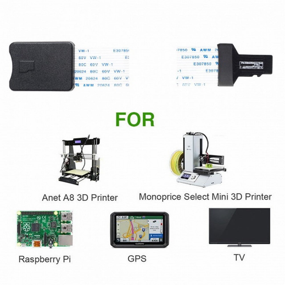 Chenyang Micro-SD TF Memory Card Kit Male to TF Female Extension Soft Flat FPC Cable Extender 25cm EP-019