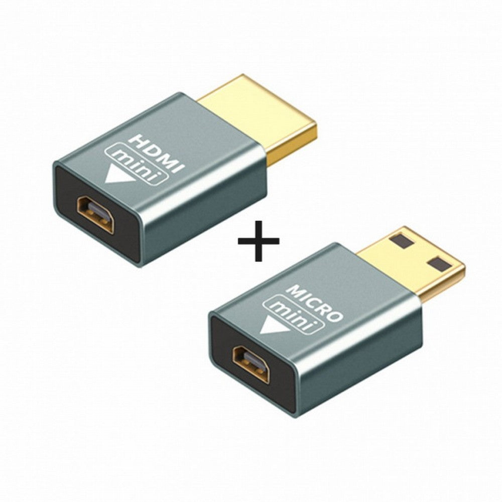 Chenyang 2pcs/set Compatible Micro HDMI Female to Mini Male HDMI 1.4 Male Adapter 4K@60hz HD-018