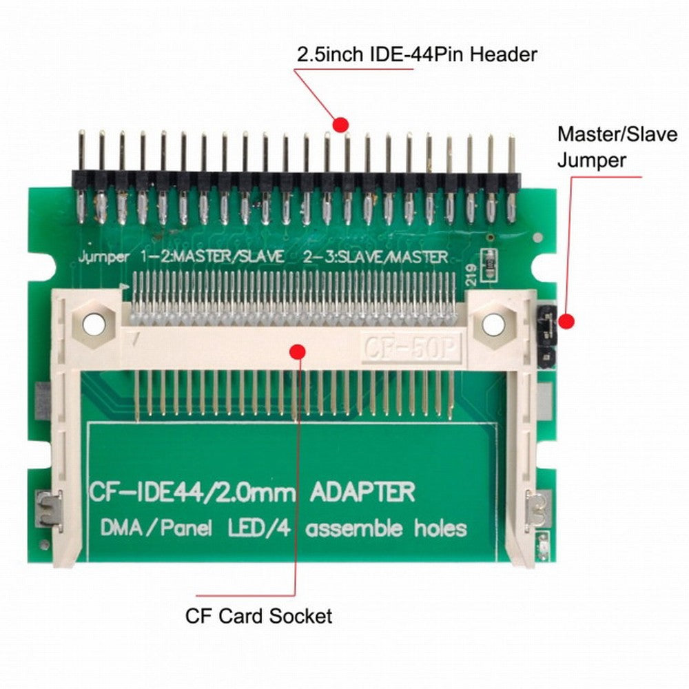 Chenyang CF Compact Flash Merory Card to Laptop 2.5" 44 Pins Male IDE Hard Disk Drive HDD SSD Adapter EP-030