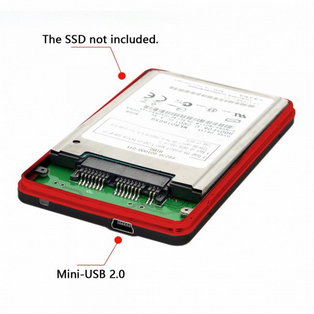 Chenyang USB2.0 480Mbps to 1.8 inch Micro SATA 16pin 7+9 SSD HDD External Hard Disk Enclosure U2-120