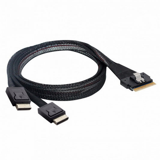 Chenyang PCI-E Ultraport Slimline SAS Slim 4.0 SFF-8654 8i 74pin to Dual Oculink SFF-8611 Cable 50cm PCI-Express SF-038