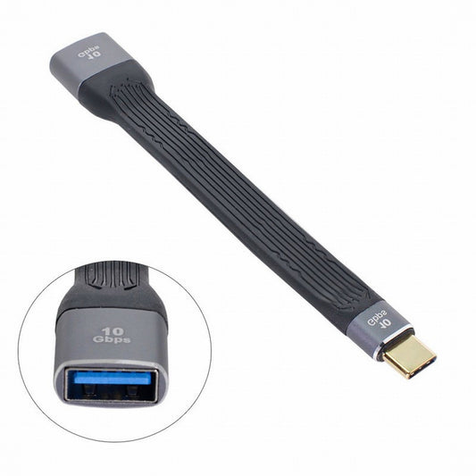 Chenyang USB 3.1 Type C Male Host to USB3.0 Type A Female OTG Flat Slim FPC Data Cable 13cm for Laptop Phone UC-063-0.13M