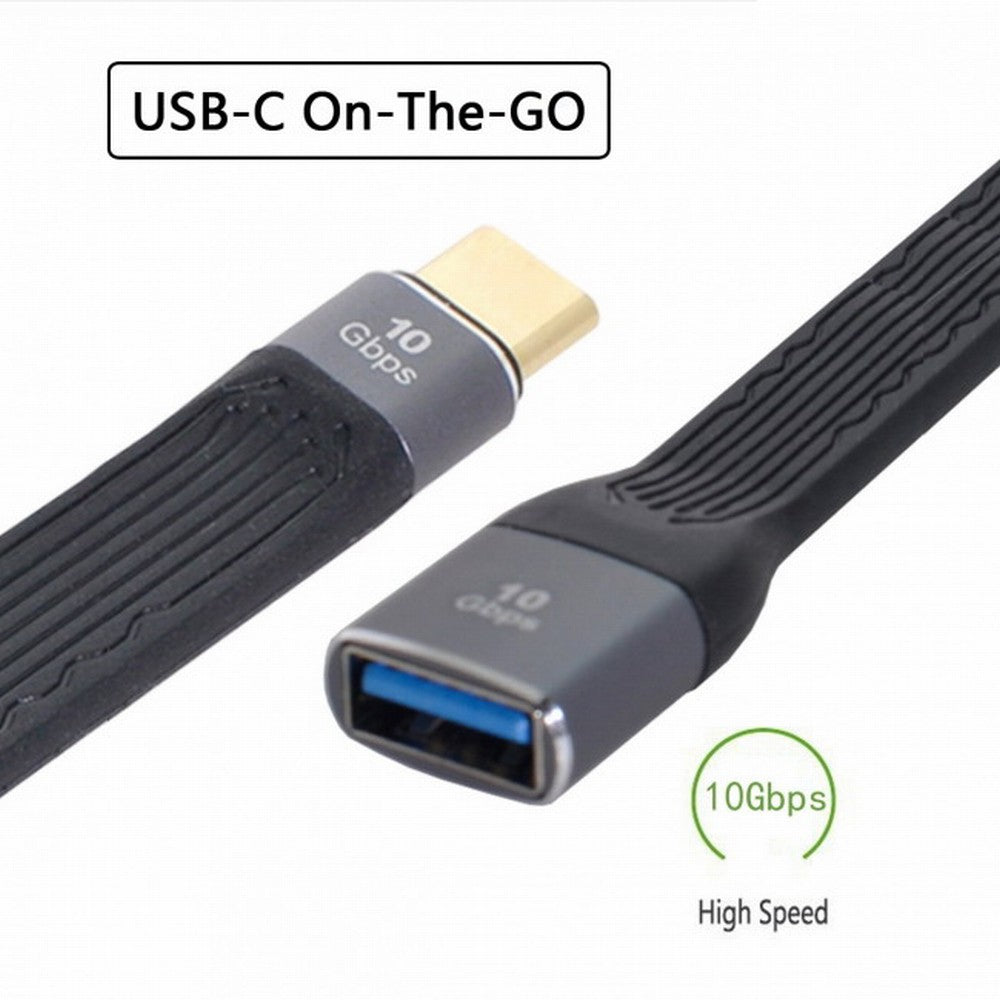 Chenyang USB 3.1 Type C Male Host to USB3.0 Type A Female OTG Flat Slim FPC Data Cable 13cm for Laptop Phone UC-063-0.13M