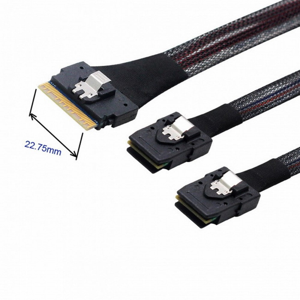 Chenyang PCI-E Ultraport Slimline SAS Slim 4.0 SFF-8654 8i 74pin to Dual SFF-8087 Mini SAS Cable PCI-Express SF-029