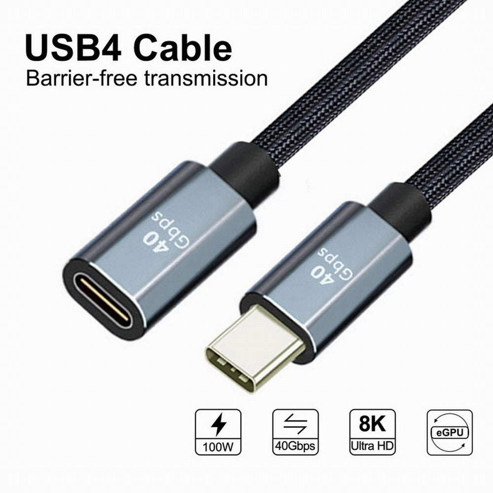 Chenyang USB4 Extension Cable Male to Female 40Gbps with 100W Charging and 8K@60Hz Compatible with Thunderbolt3/4 CC-UC-040