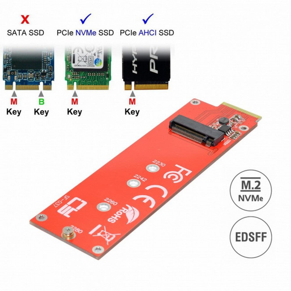 Chenyang NVMe NGFF M-key 4X Host Adapter to Ruler 1U GEN-Z EDSFF Short SSD E1.S Carrier Adapter SF-037