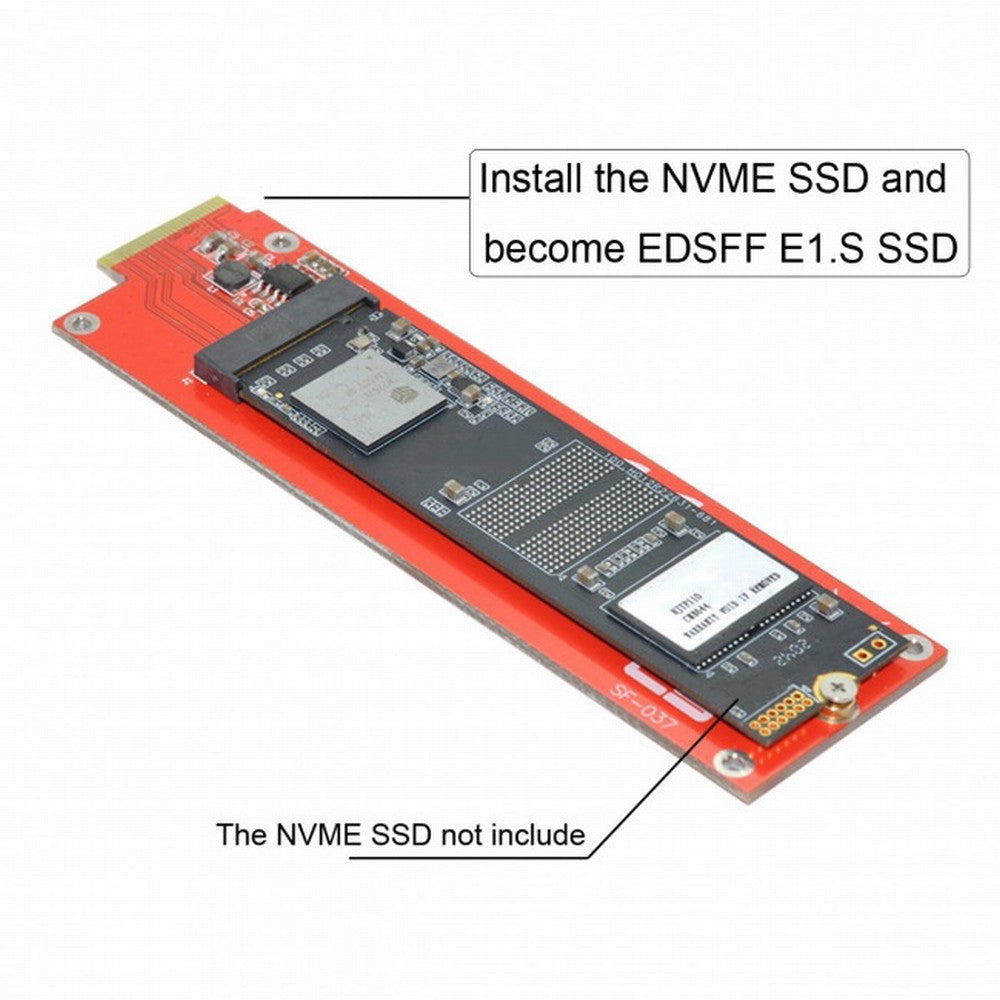 Chenyang NVMe NGFF M-key 4X Host Adapter to Ruler 1U GEN-Z EDSFF Short SSD E1.S Carrier Adapter SF-037