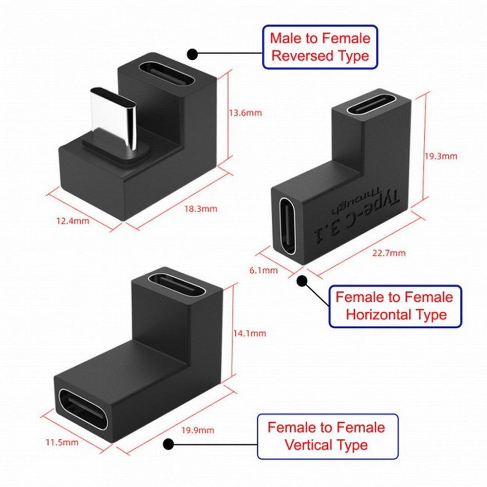 Chenyang 3pcs/lot USB 3.1 Type C Male Female to USB-C Female Power Data 10Gbps Adapter for NS Switch Phone UC-077