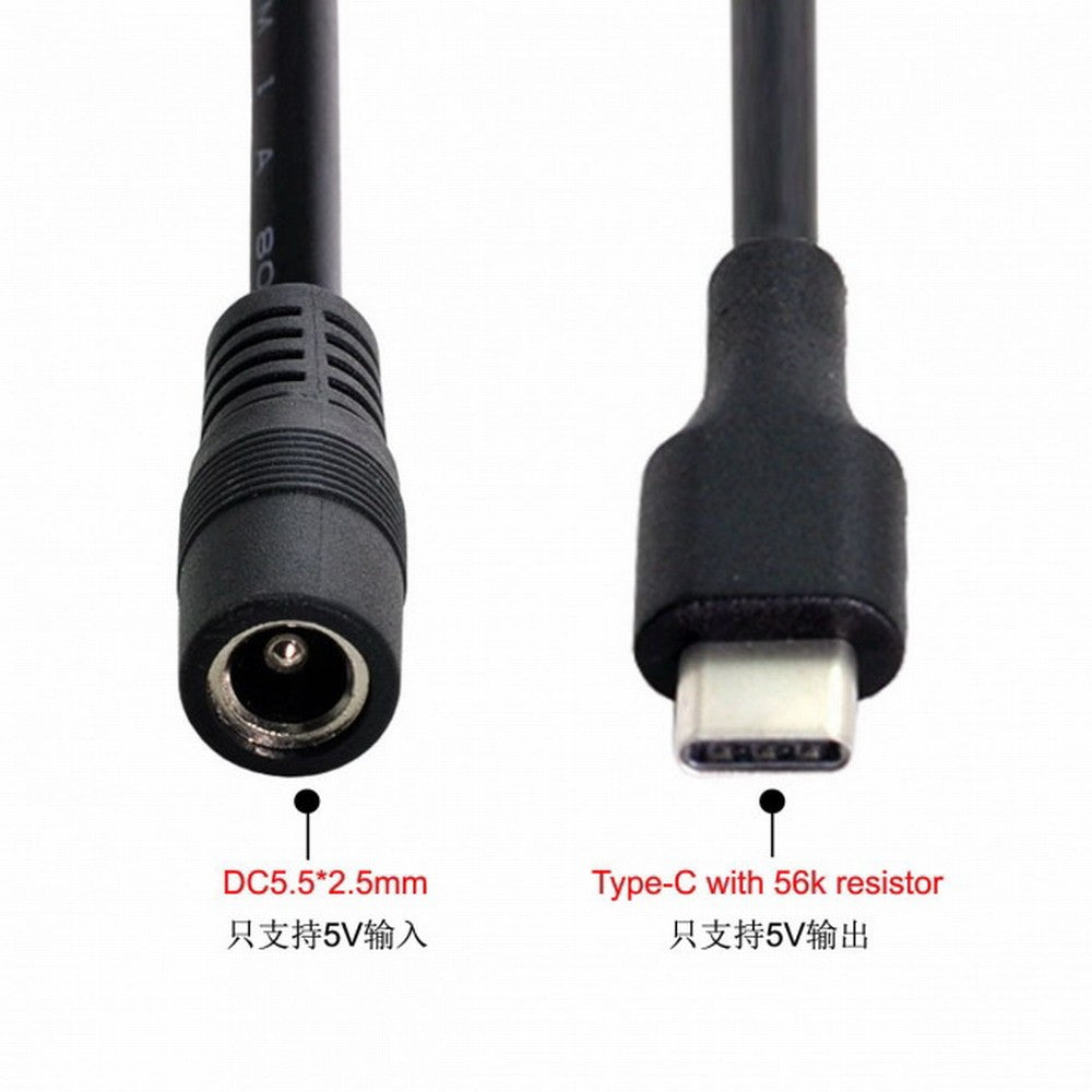 Chenyang USB 3.1 Type C USB-C to DC 5V 5.5*2.5mm Power Jack Extension Charge Cable for Cell Phone Tablet UC-093