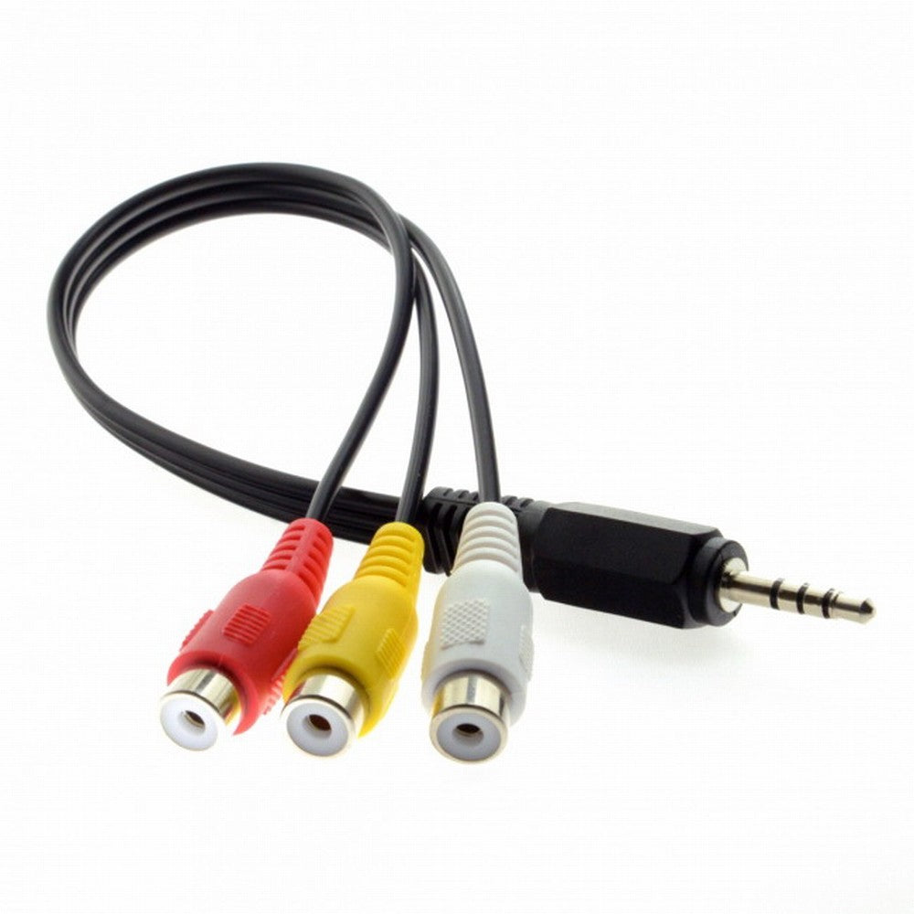 Chenyang 3.5mm 1/8" Male Stereo Car AUX to 3 RCA AV Female Cord Audio Video Composite Cable 20cm CA-011