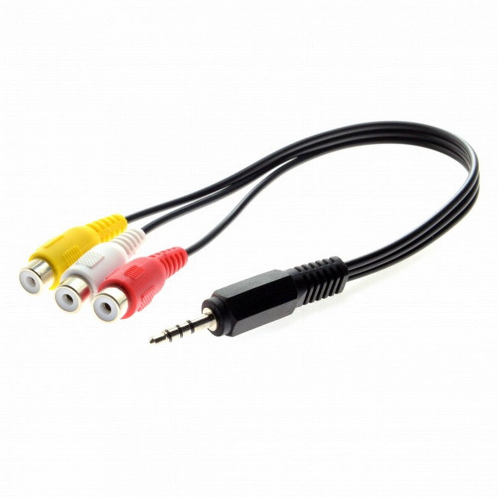 Chenyang 3.5mm 1/8" Male Stereo Car AUX to 3 RCA AV Female Cord Audio Video Composite Cable 20cm CA-011