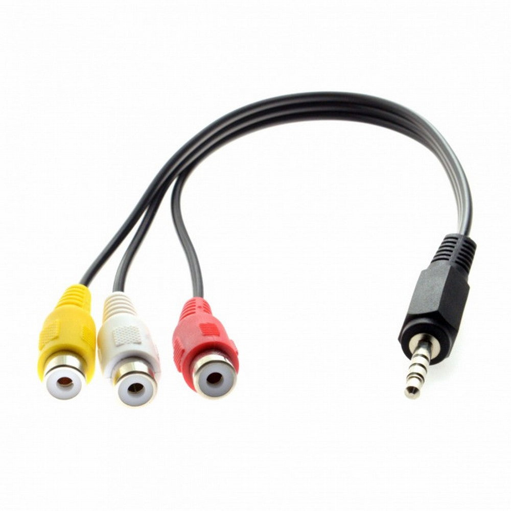 Chenyang 3.5mm 1/8" Male Stereo Car AUX to 3 RCA AV Female Cord Audio Video Composite Cable 20cm CA-011