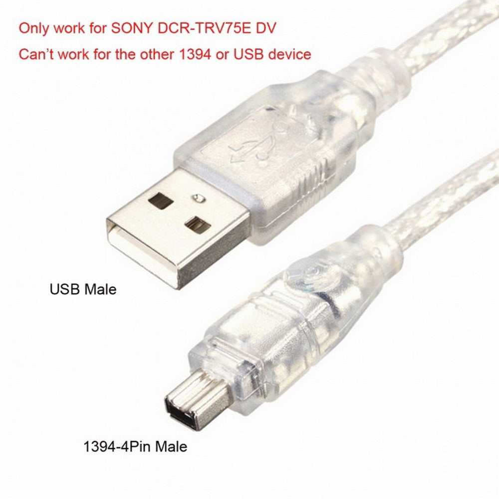 Chenyang USB Male to Firewire IEEE 1394 4 Pin Male iLink Adapter Cord Cable for SONY DCR-TRV75E DV CA-037