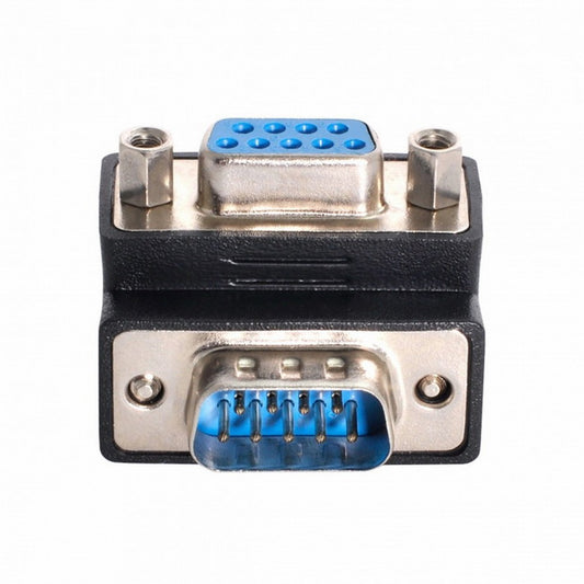 Chenyang Down Angled 90 Degree RS232 D-Sub 9Pin Male Screw Type to Female Nut Type Extension Adapter DB-001-DN