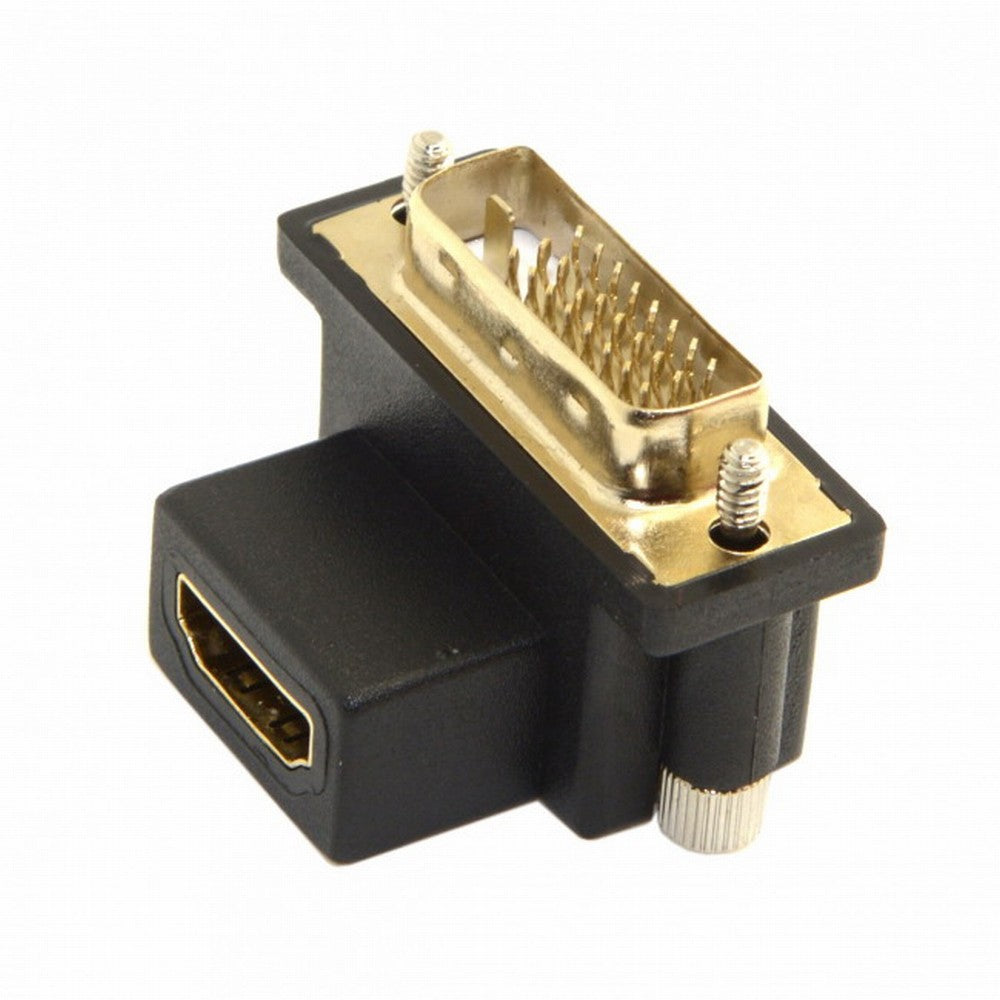 Chenyang 90 Degree Down Angled DVI Male to HDMI Female Adapter for Computer HDTV Graphics Card DB-041-DN