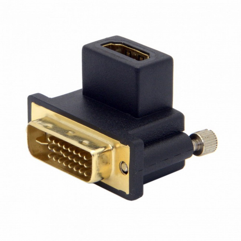 Chenyang 90 Degree Up Angled DVI Male to HDMI Female Adapter for Computer HDTV Graphics Card DB-041-UP