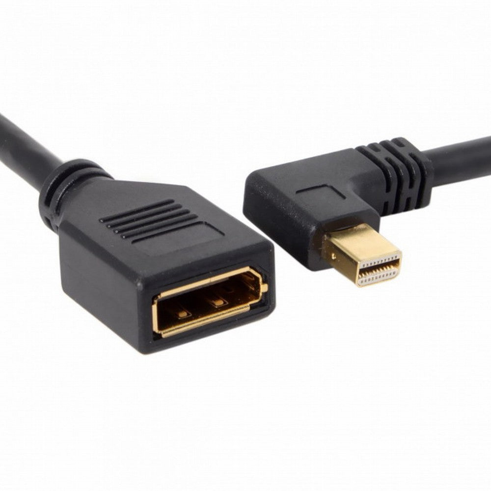 Chenyang Left Angled Mini DP DisplayPort 90 Degree to DisplayPort Female Cable for Displays Monitors DP-013-LE