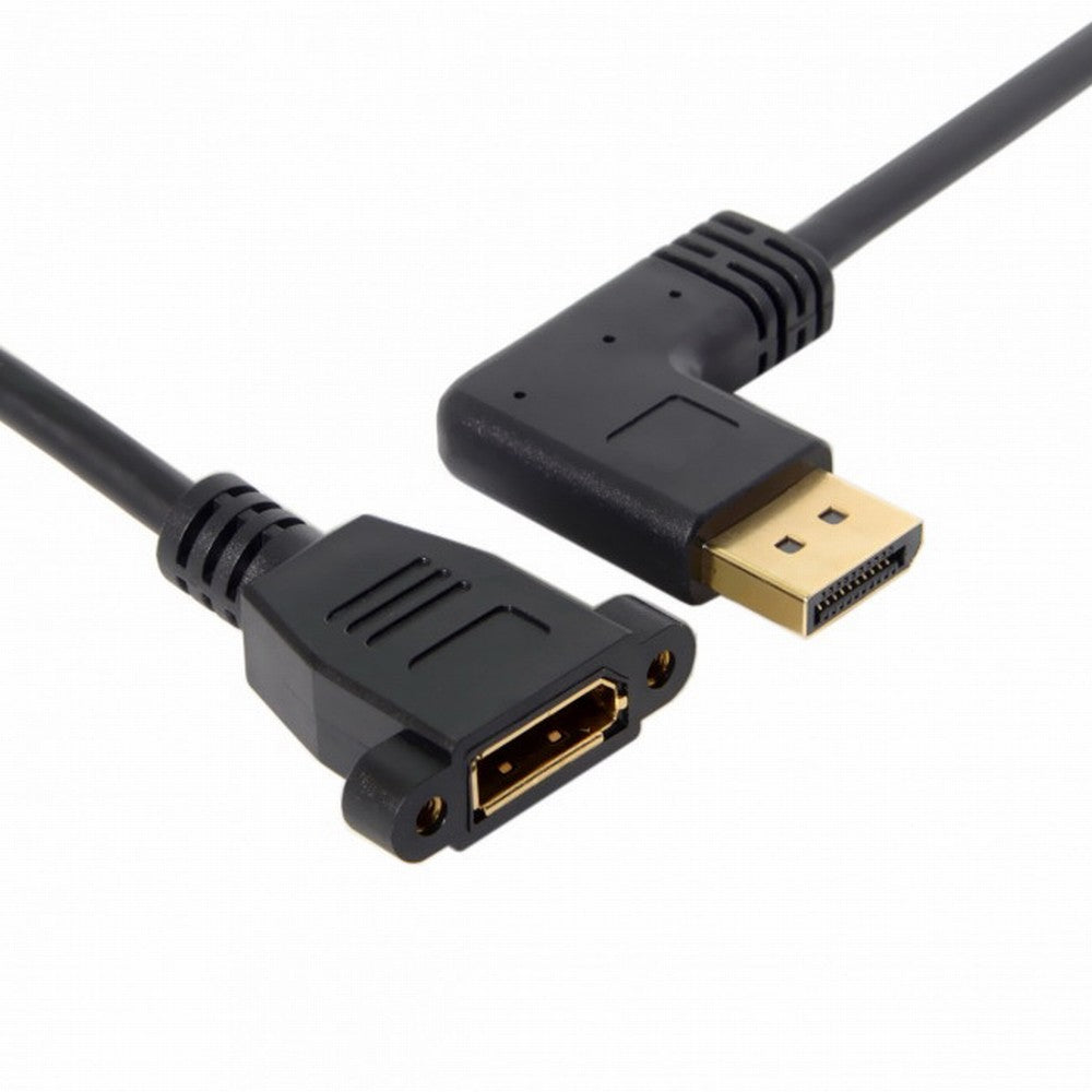 Chenyang DisplayPort Display Port Male to Female 90 Degree Left Down Angled Extension Cable DP-015-LE