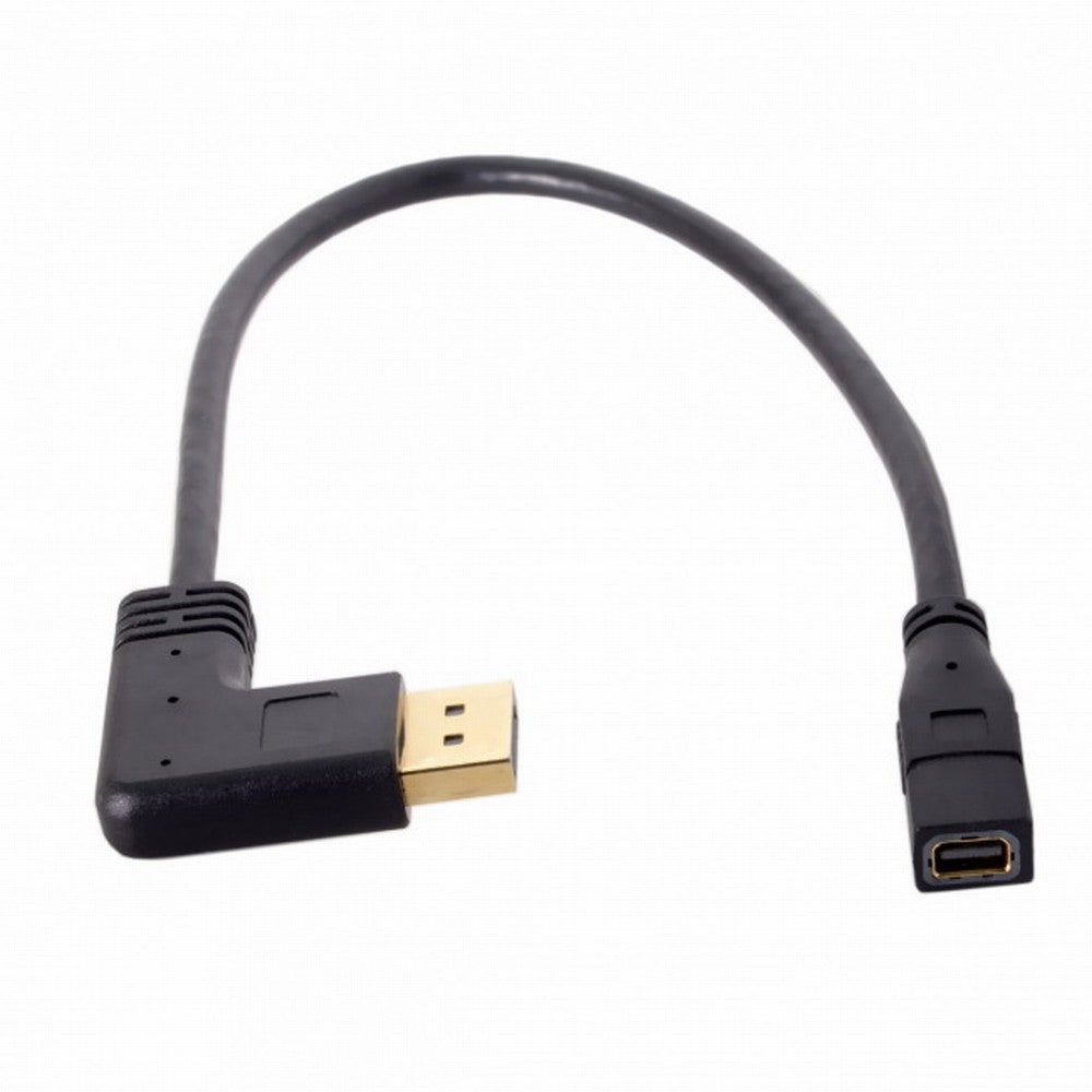 Chenyang Left Angled DP DisplayPort 90 Degree to Mini DP DisplayPort Female Cable for Displays Monitors DP-048-LE