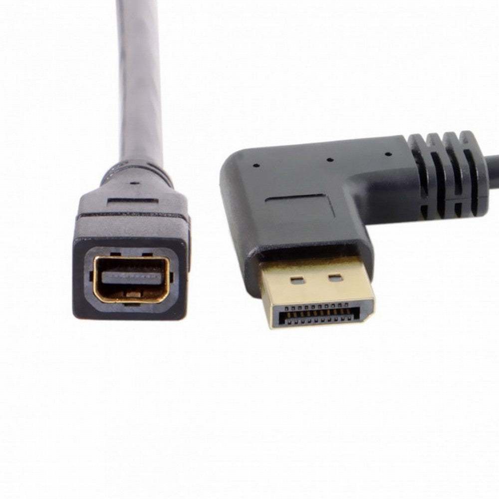 Chenyang Left Angled DP DisplayPort 90 Degree to Mini DP DisplayPort Female Cable for Displays Monitors DP-048-LE