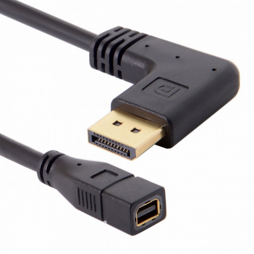 Chenyang Right Angled DP DisplayPort 90 Degree to Mini DP DisplayPort Female Cable for Displays Monitors DP-048-RI